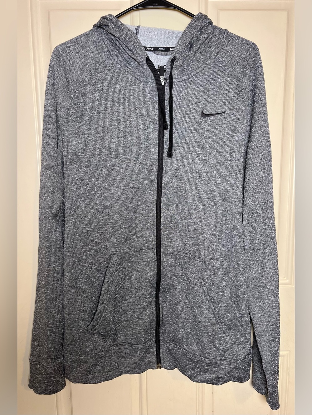 Nike Men’s Dri-Fit Heather Gray Full Zip Hooded Terry Sweatshirt